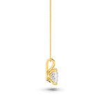2Cttw Princess Shaped Lab Grown Diamond (F/VS) Split Bale Solitaire Pendant in 14K Gold