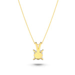 2Cttw Princess Shaped Lab Grown Diamond (F/VS) Split Bale Solitaire Pendant in 14K Gold