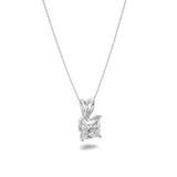 3Cttw Princess Shaped Lab Grown Diamond (F/VS) Split Bale Solitaire Pendant in 14K Gold