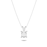 3Cttw Princess Shaped Lab Grown Diamond (F/VS) Split Bale Solitaire Pendant in 14K Gold
