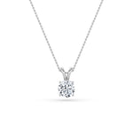 1Cttw Round Shaped Lab Grown Diamond (F/VS) Split Bale Solitaire Pendant in 14K Gold