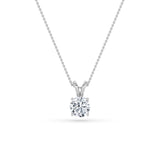 1Cttw Round Shaped Lab Grown Diamond (F/VS) Split Bale Solitaire Pendant in 14K Gold