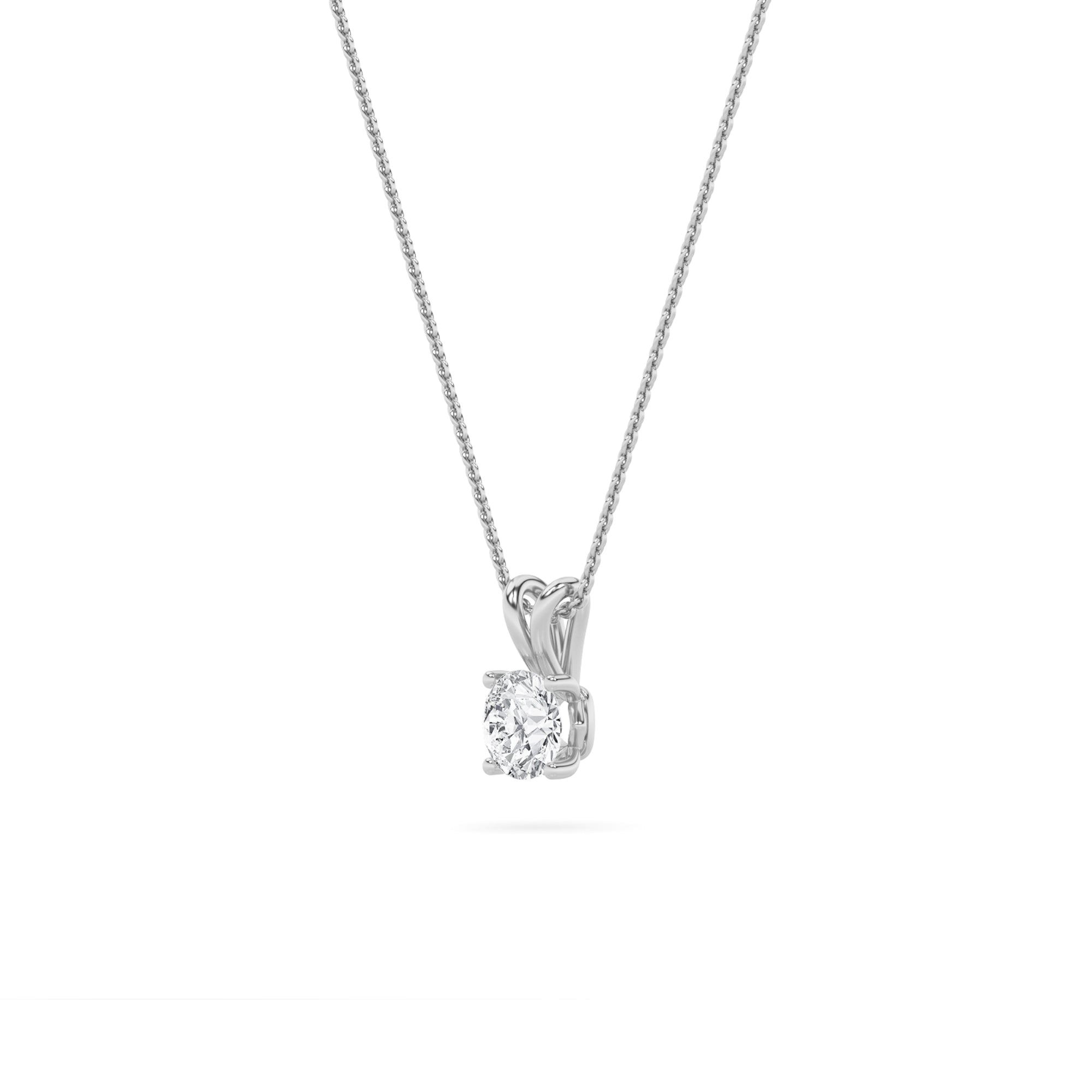 1Cttw Round Shaped Lab Grown Diamond (F/VS) Split Bale Solitaire Pendant in 14K Gold
