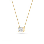 1Cttw Elongated Cushion Shaped Lab Grown Diamond (F/VS) East West Solitaire  Necklace in 14K Gold
