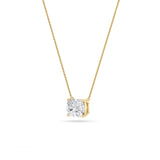 1Cttw Elongated Cushion Shaped Lab Grown Diamond (F/VS) East West Solitaire  Necklace in 14K Gold