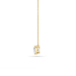 1Cttw Elongated Cushion Shaped Lab Grown Diamond (F/VS) East West Solitaire  Necklace in 14K Gold