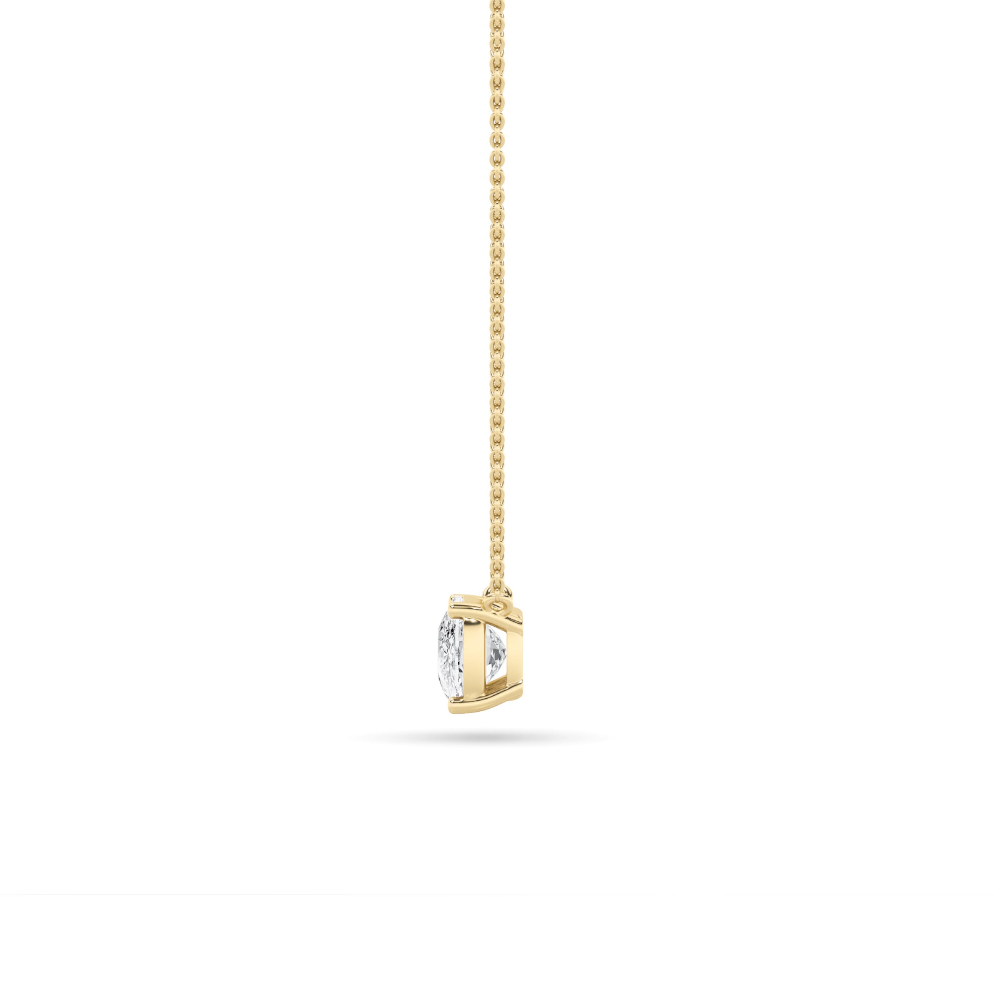 1Cttw Elongated Cushion Shaped Lab Grown Diamond (F/VS) East West Solitaire  Necklace in 14K Gold