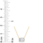 1Cttw Elongated Cushion Shaped Lab Grown Diamond (F/VS) East West Solitaire  Necklace in 14K Gold