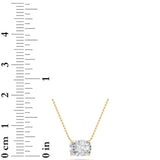 1Cttw Elongated Cushion Shaped Lab Grown Diamond (F/VS) East West Solitaire  Necklace in 14K Gold