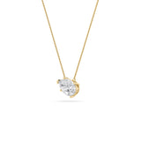 3Cttw Pear Shaped Lab Grown Diamond (F/VS) East West Solitaire  Necklace in 14K Gold