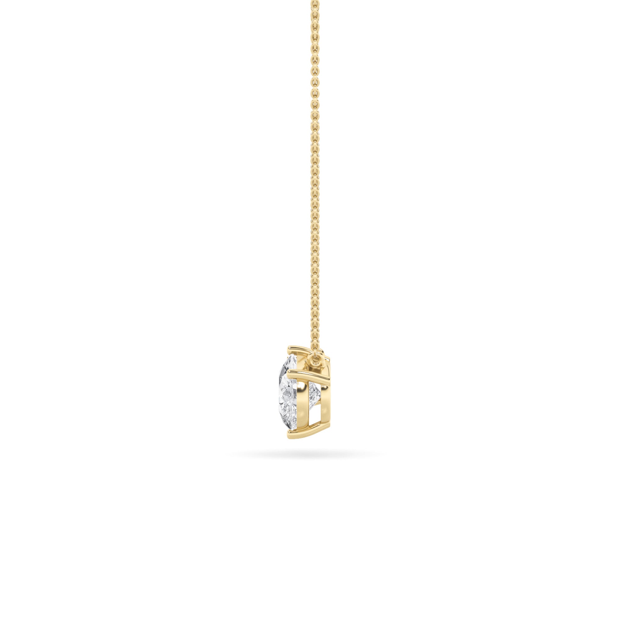3Cttw Pear Shaped Lab Grown Diamond (F/VS) East West Solitaire  Necklace in 14K Gold