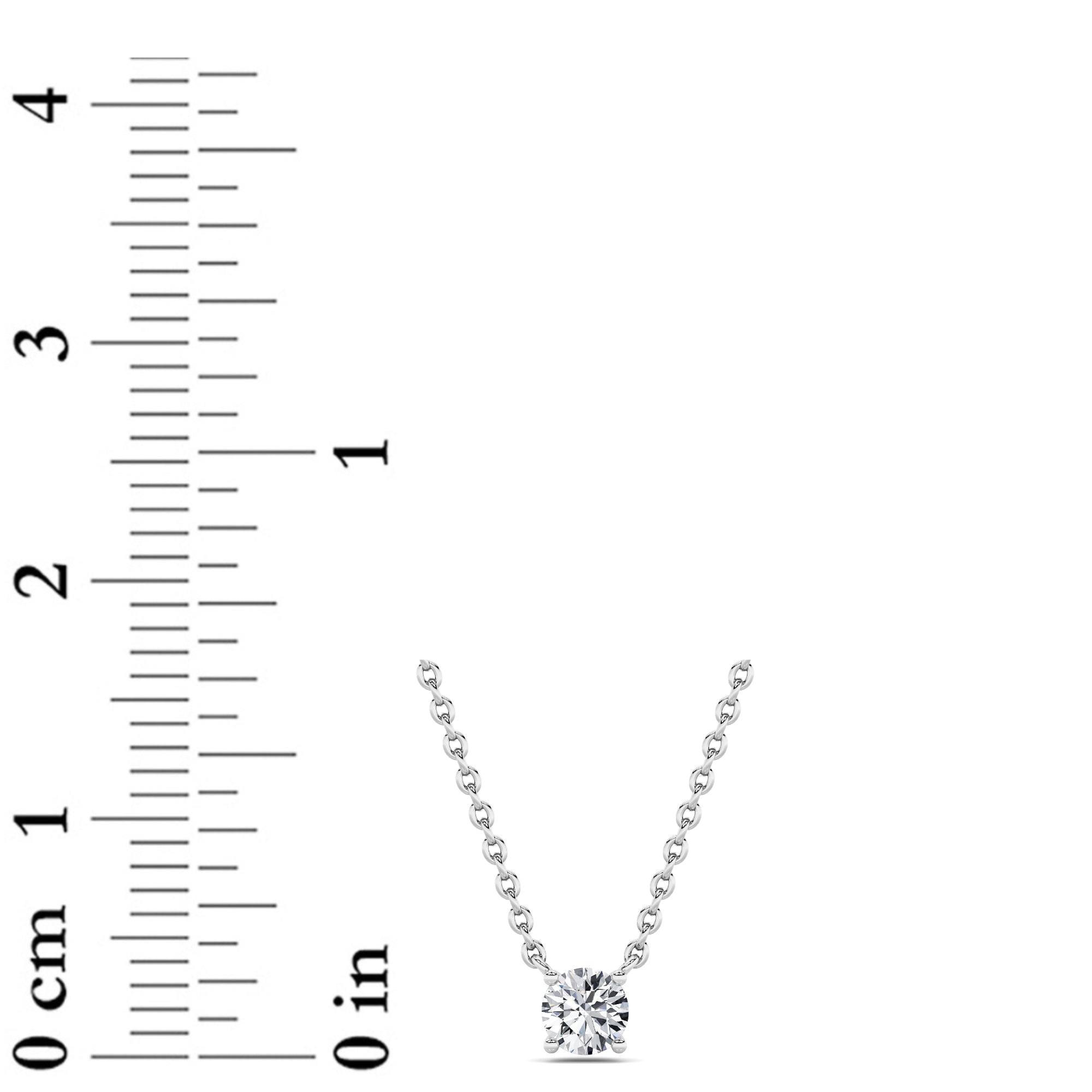 0.25Cttw Round Shaped Lab Grown Diamond (F/VS) Solitaire Necklace in 14K Gold