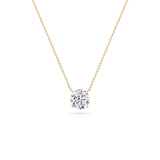 0.25Cttw Round Shaped Lab Grown Diamond (F/VS) Solitaire Necklace in 14K Gold