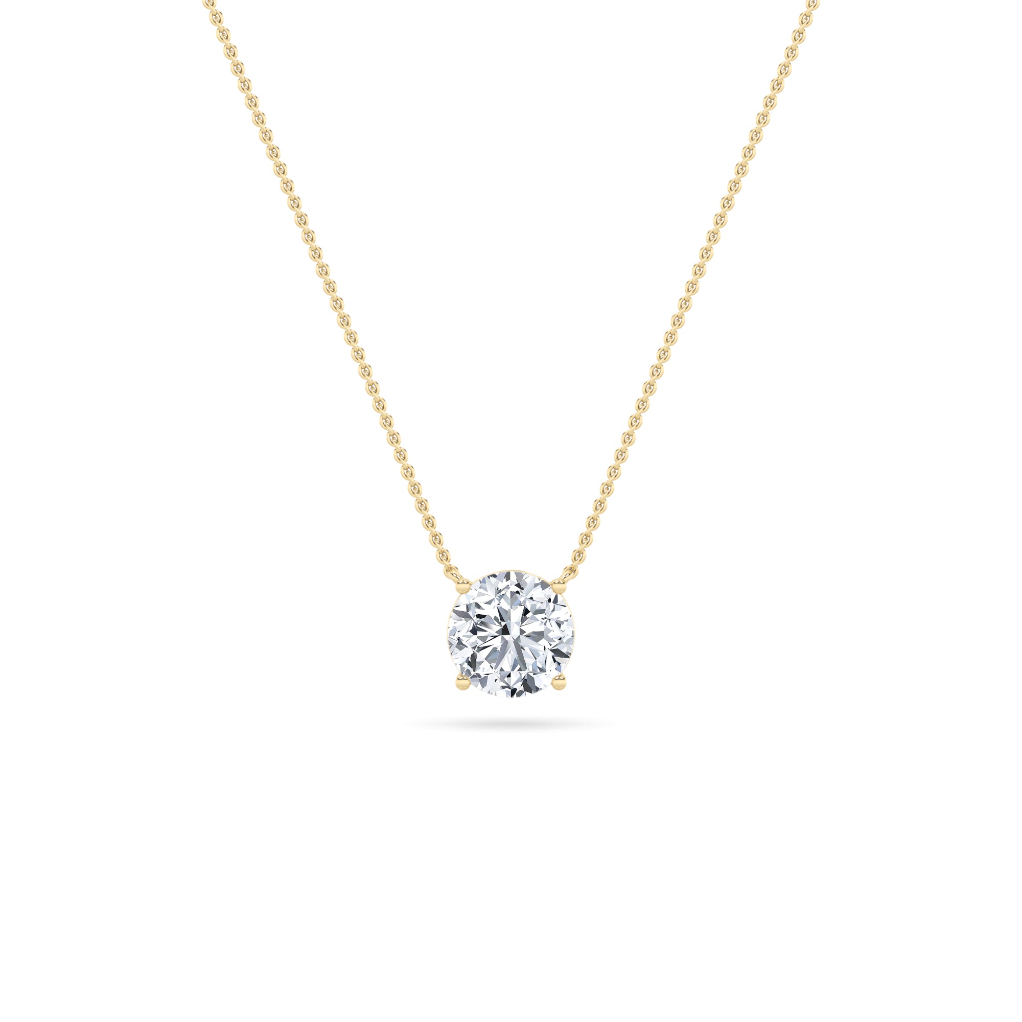 0.25Cttw Round Shaped Lab Grown Diamond (F/VS) Solitaire Necklace in 14K Gold