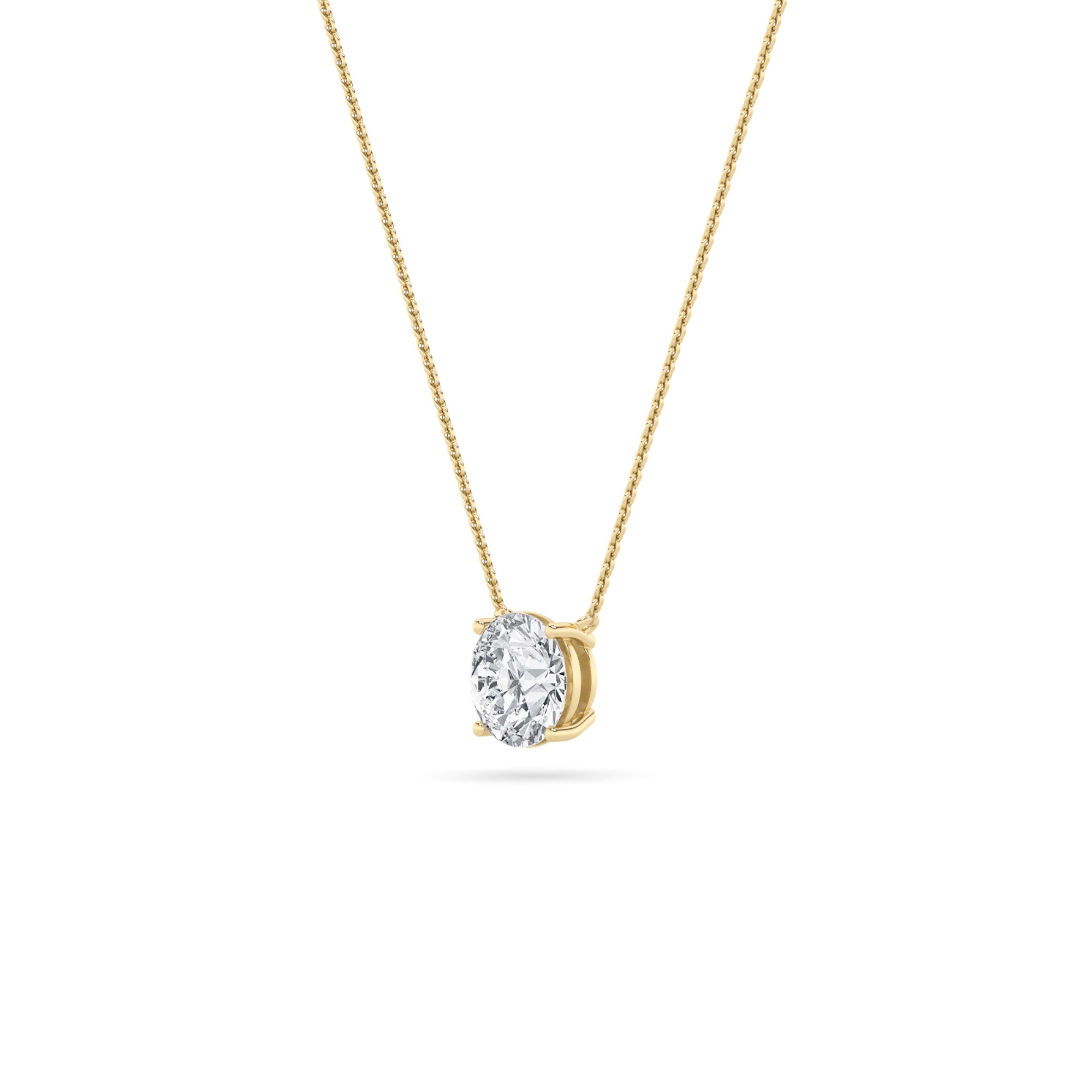 0.25Cttw Round Shaped Lab Grown Diamond (F/VS) Solitaire Necklace in 14K Gold