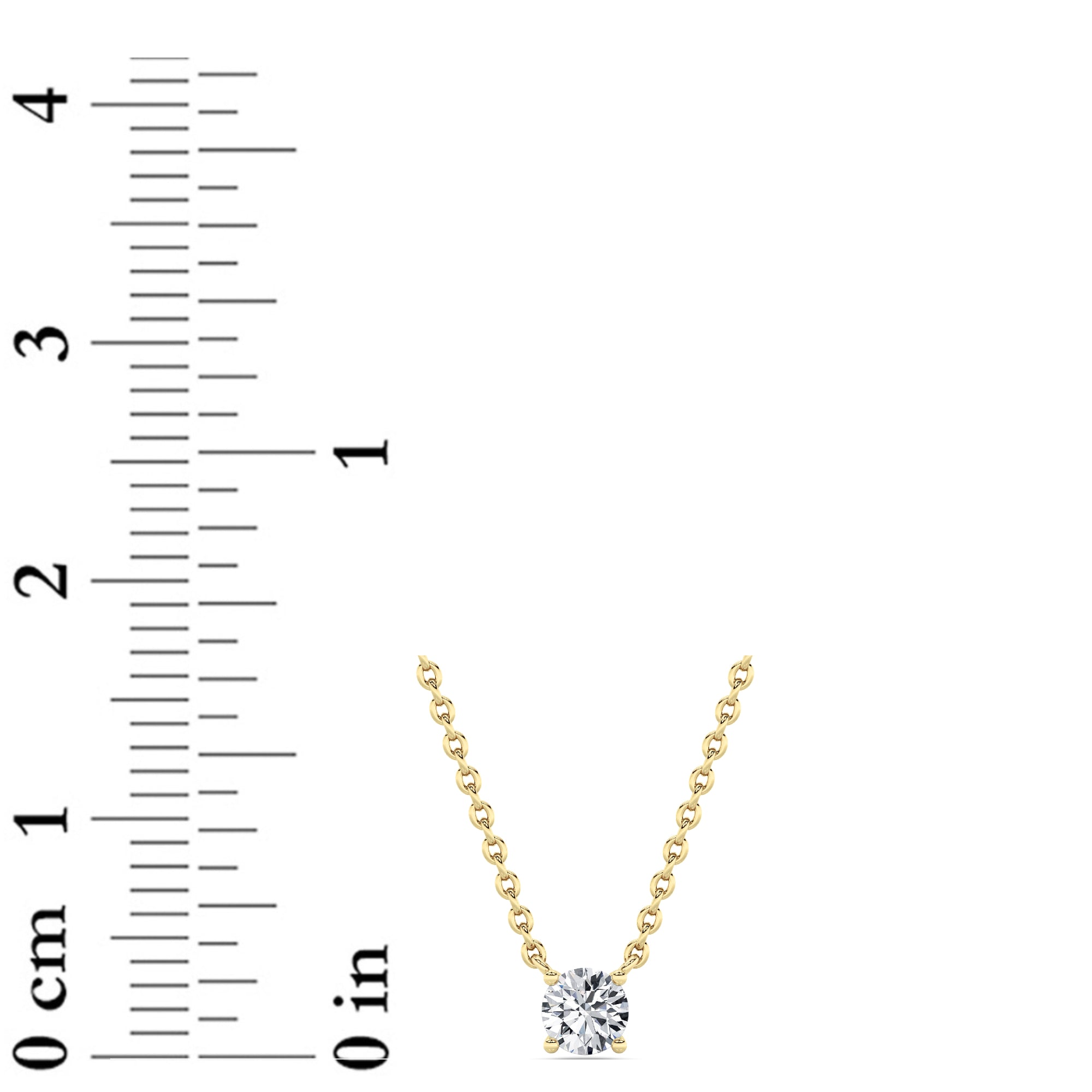 0.25Cttw Round Shaped Lab Grown Diamond (F/VS) Solitaire Necklace in 14K Gold