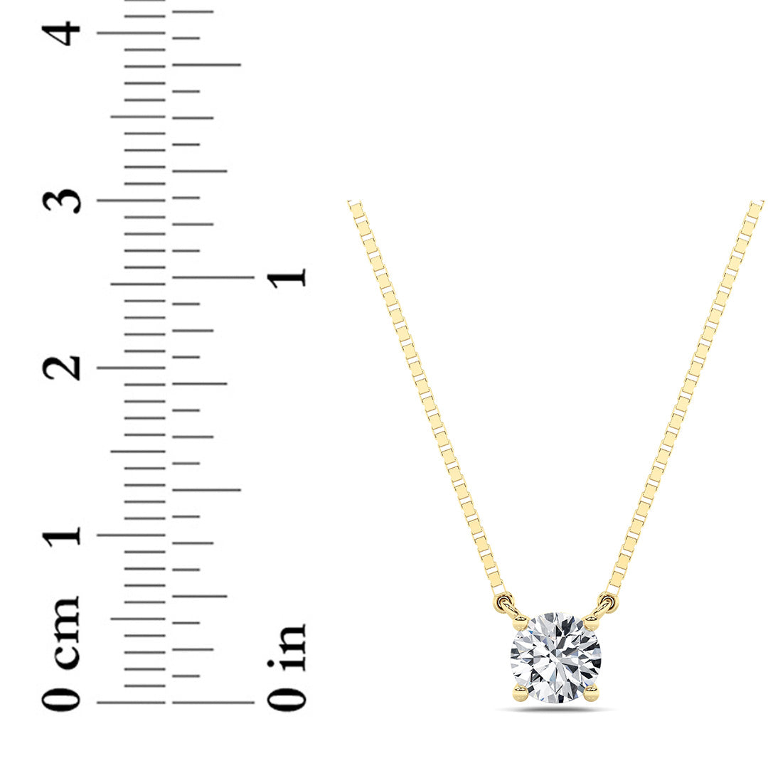 0.5Cttw Round Shaped Lab Grown Diamond (F/VS)  Necklace in 14K Gold