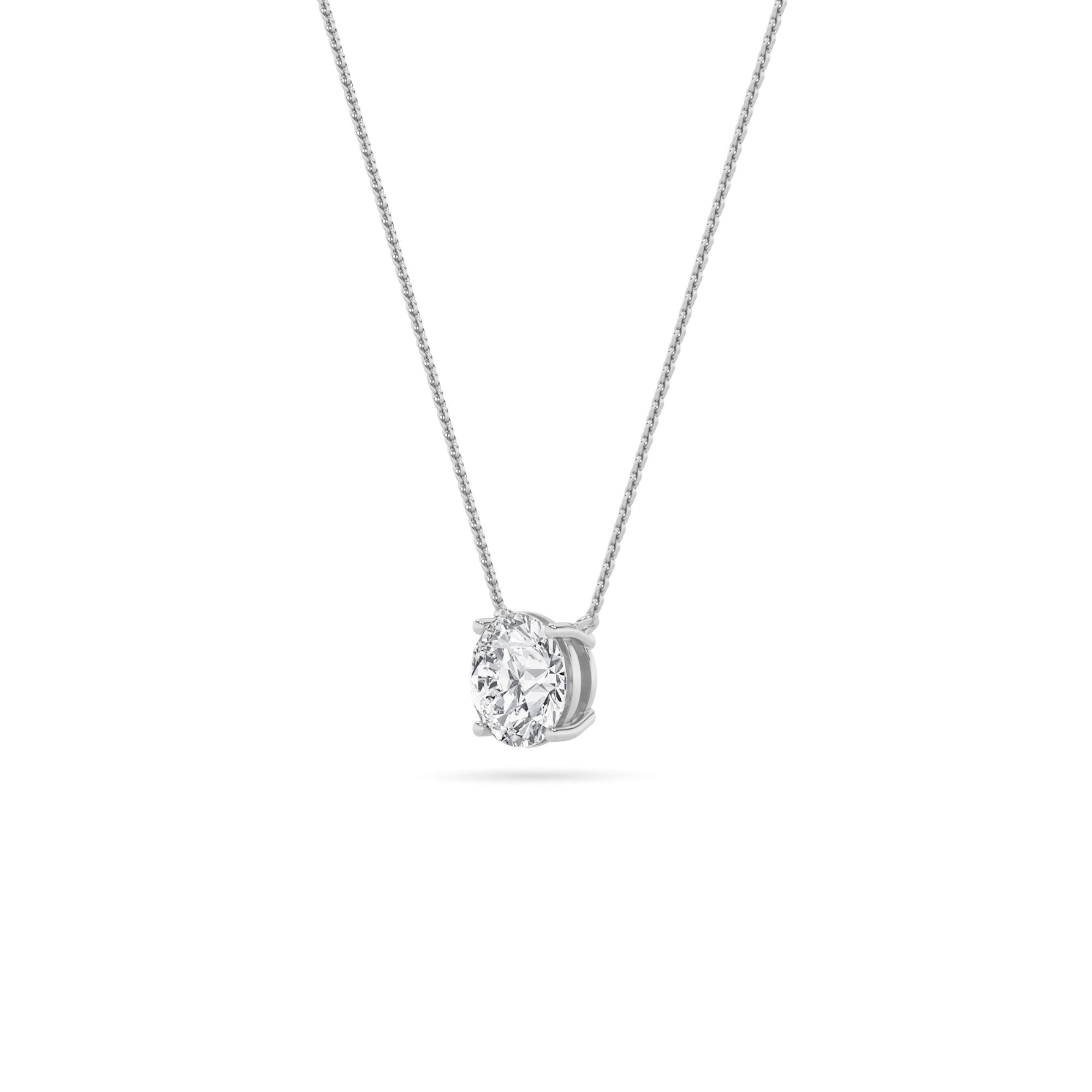 0.75Cttw Round Shaped Lab Grown Diamond (F/VS) Solitaire Necklace in 14K Gold