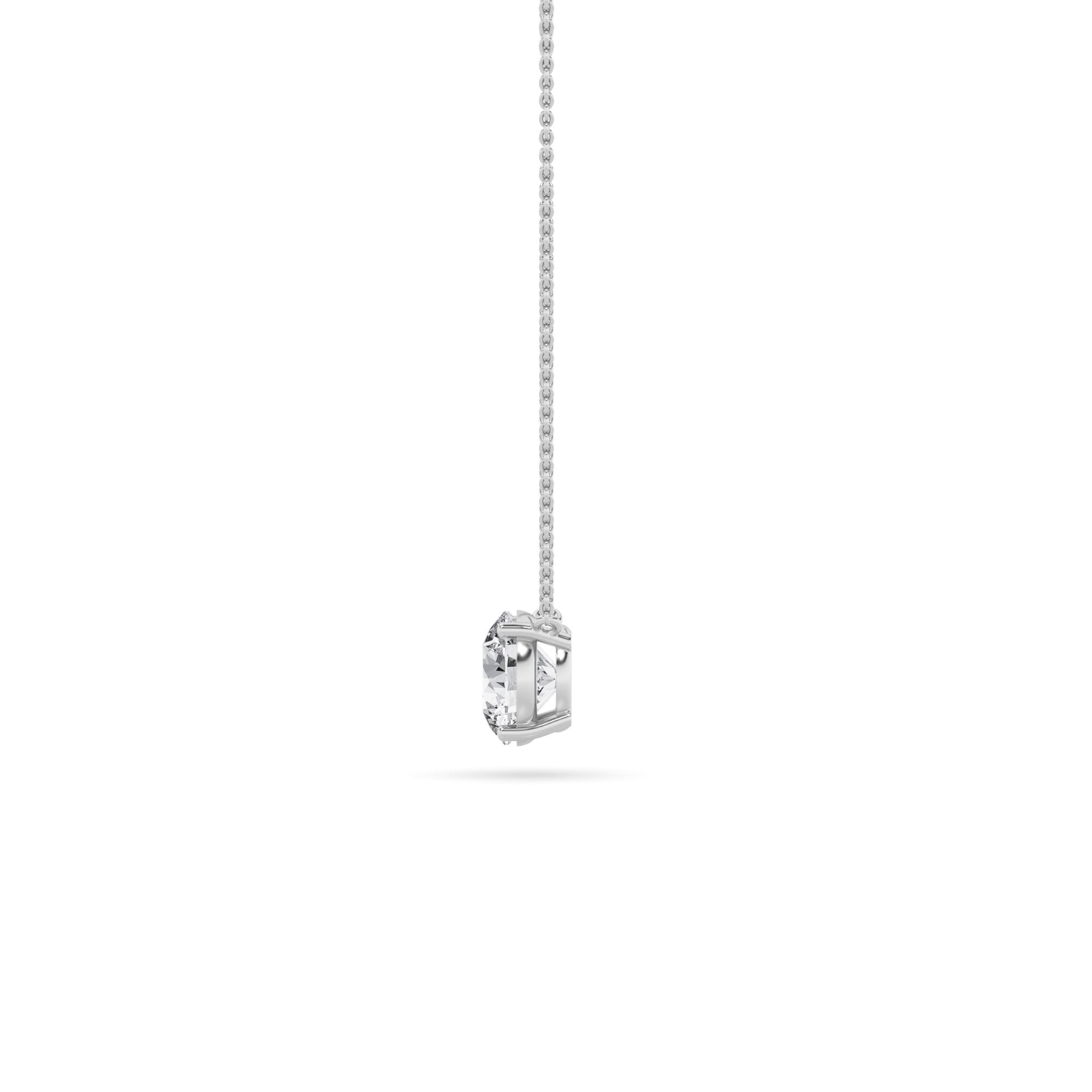 0.75Cttw Round Shaped Lab Grown Diamond (F/VS) Solitaire Necklace in 14K Gold