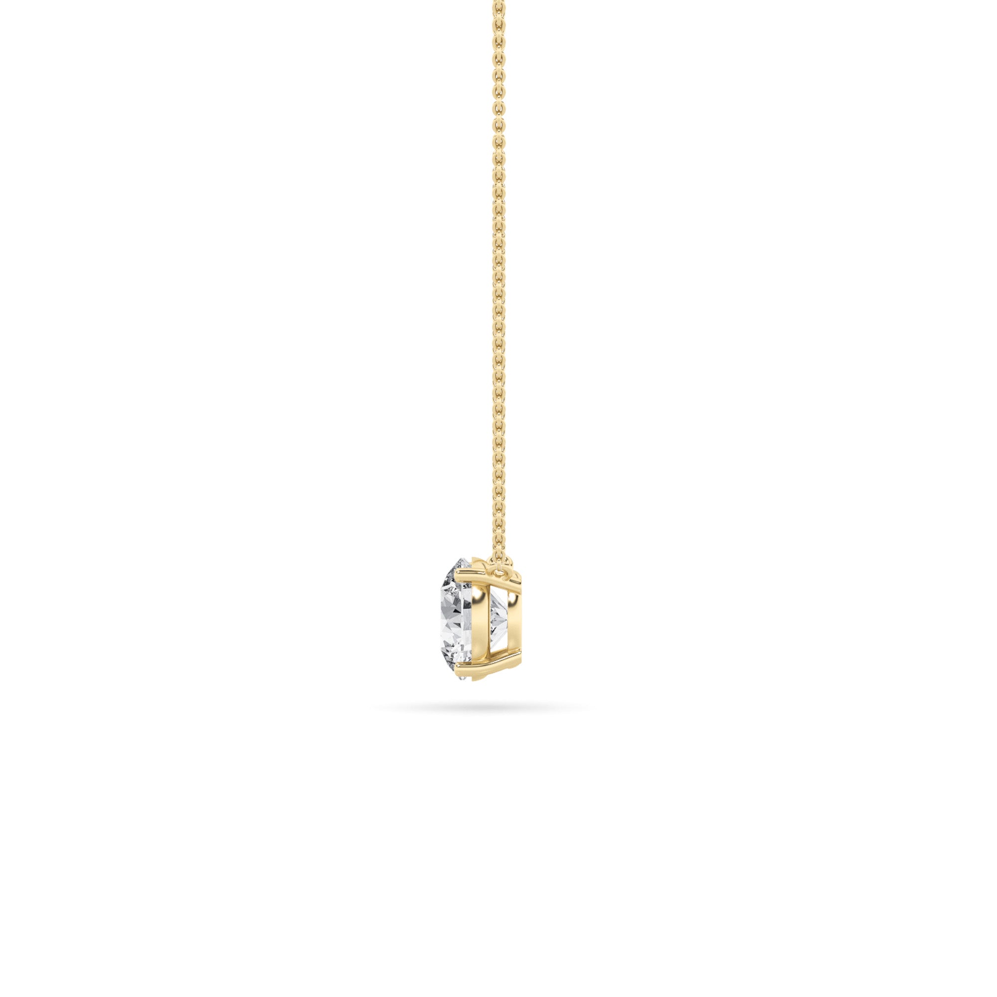 0.75Cttw Round Shaped Lab Grown Diamond (F/VS) Solitaire Necklace in 14K Gold