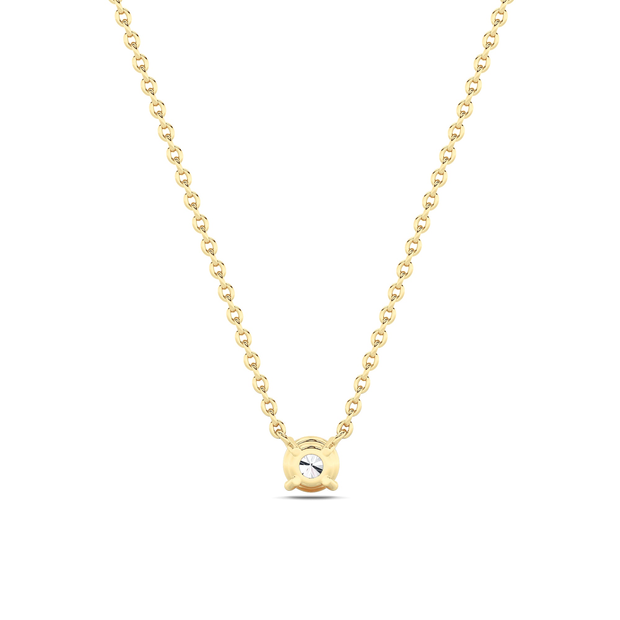 0.75Cttw Round Shaped Lab Grown Diamond (F/VS) Solitaire Necklace in 14K Gold