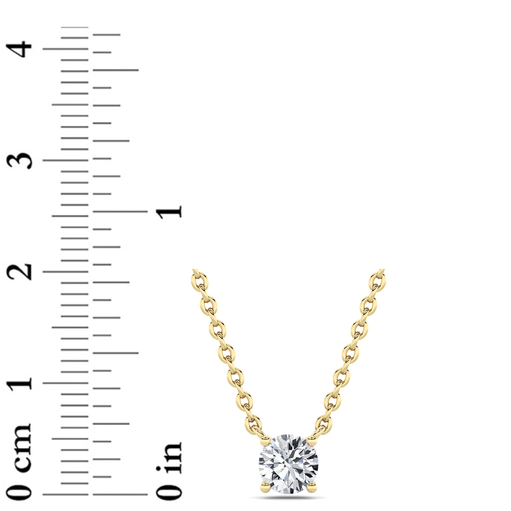 0.75Cttw Round Shaped Lab Grown Diamond (F/VS) Solitaire Necklace in 14K Gold