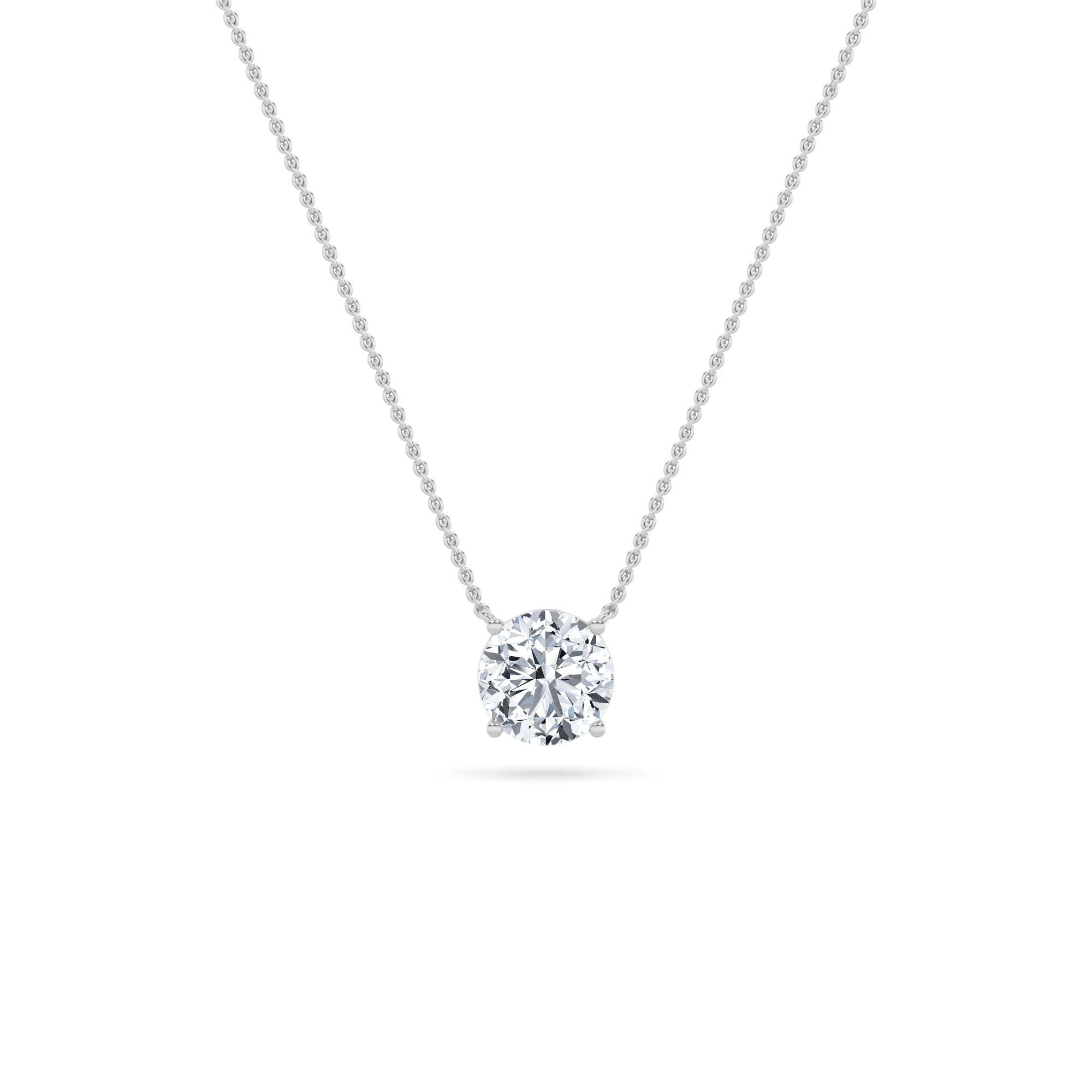1.5Cttw Round Shaped Lab Grown Diamond (F/VS)  Necklace in 14K Gold