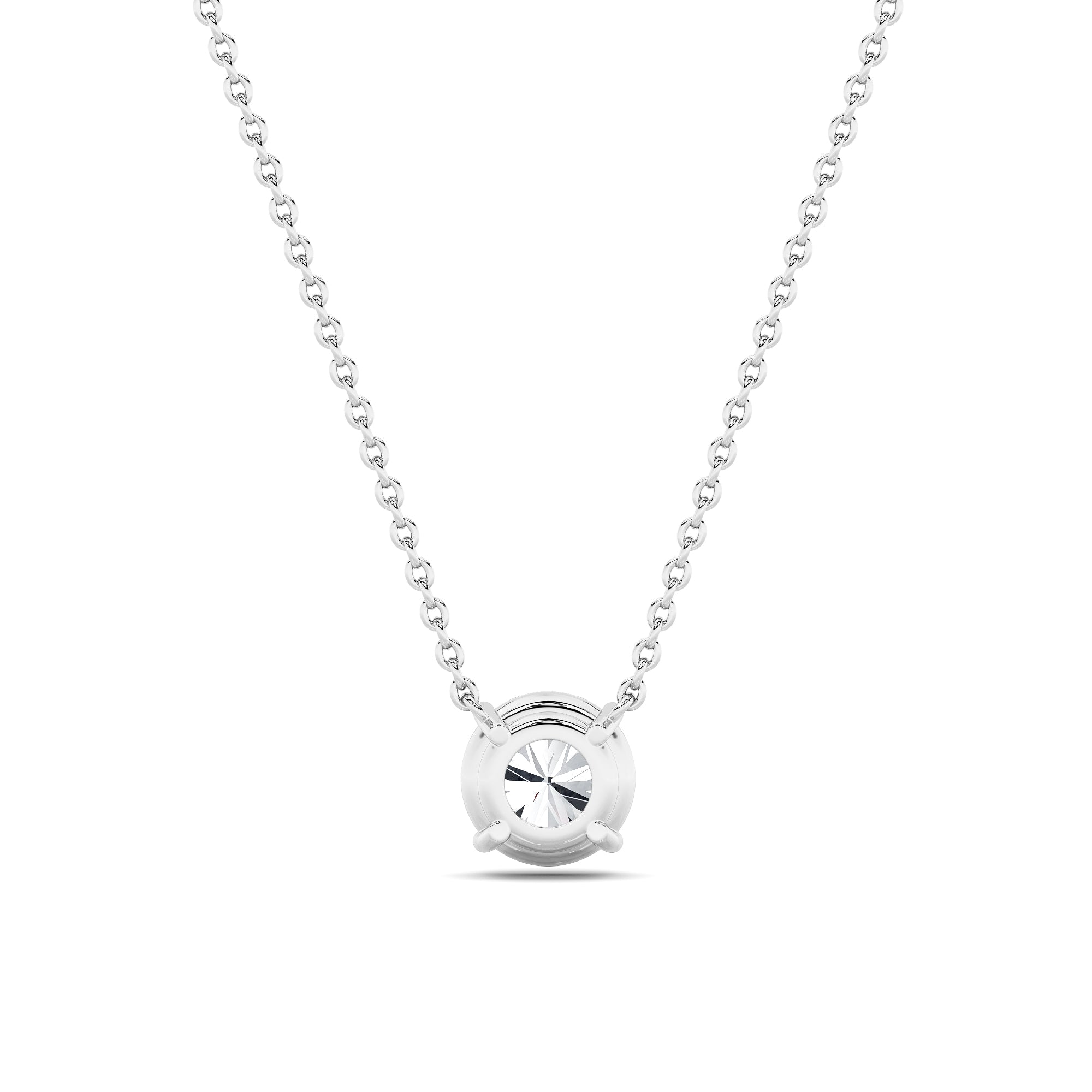 2Cttw Round Shaped Lab Grown Diamond (F/VS) Solitaire Necklace in 14K Gold