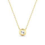 2Cttw Round Shaped Lab Grown Diamond (F/VS) Solitaire Necklace in 14K Gold