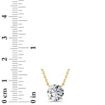 2Cttw Round Shaped Lab Grown Diamond (F/VS) Solitaire Necklace in 14K Gold