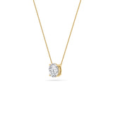 3Cttw Round Shaped Lab Grown Diamond (F/VS) Solitaire Necklace in 14K Gold