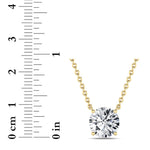 3Cttw Round Shaped Lab Grown Diamond (F/VS) Solitaire Necklace in 14K Gold