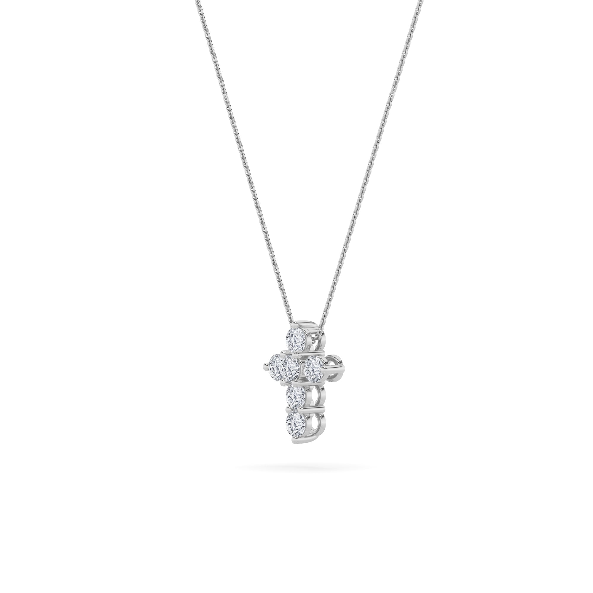 1.5Cttw Round Shaped Lab Grown Diamond (F/VS) Cross Pendant in 14K Gold