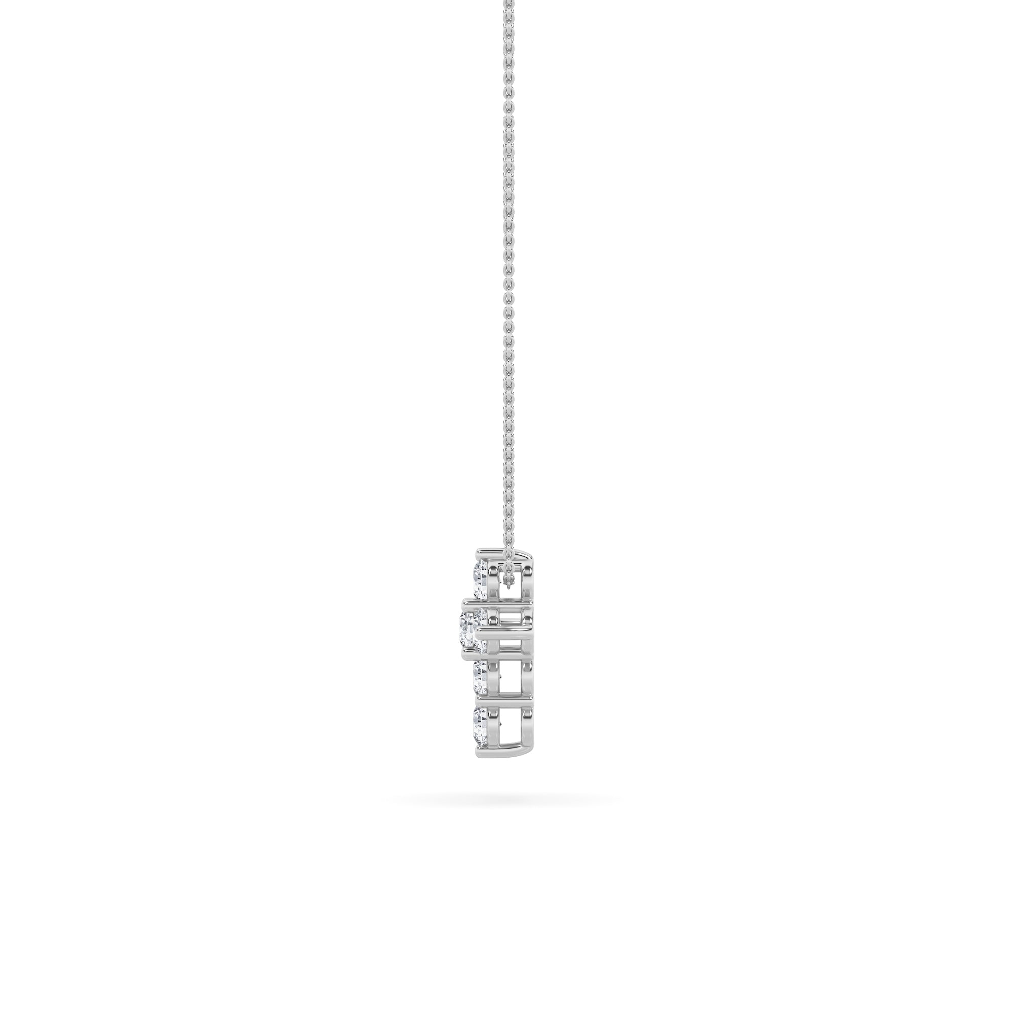 1.5Cttw Round Shaped Lab Grown Diamond (F/VS) Cross Pendant in 14K Gold