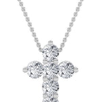 1.5Cttw Round Shaped Lab Grown Diamond (F/VS) Cross Pendant in 14K Gold