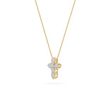 1.5Cttw Round Shaped Lab Grown Diamond (F/VS) Cross Pendant in 14K Gold