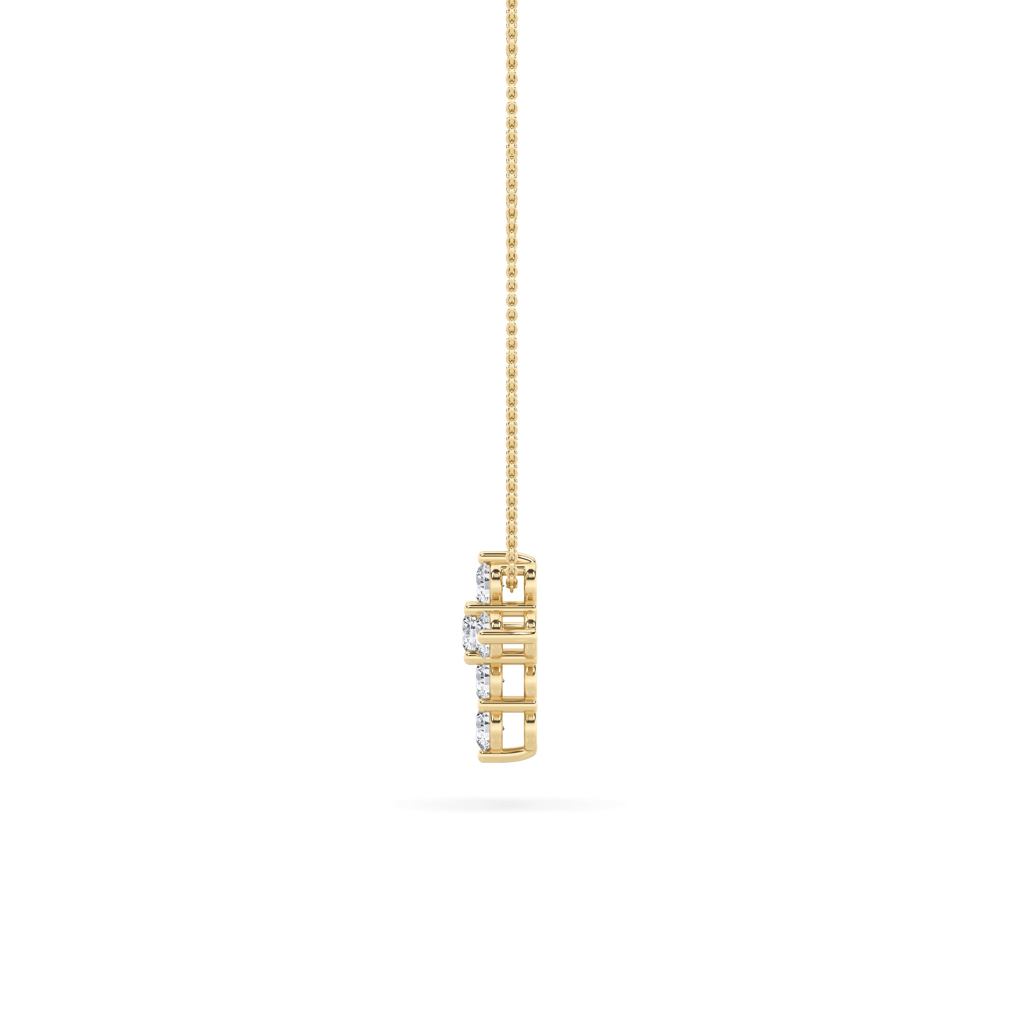 1.5Cttw Round Shaped Lab Grown Diamond (F/VS) Cross Pendant in 14K Gold
