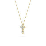 1.5Cttw Marquise Shaped Lab Grown Diamond (F/VS) Cross Pendant in 14K Gold