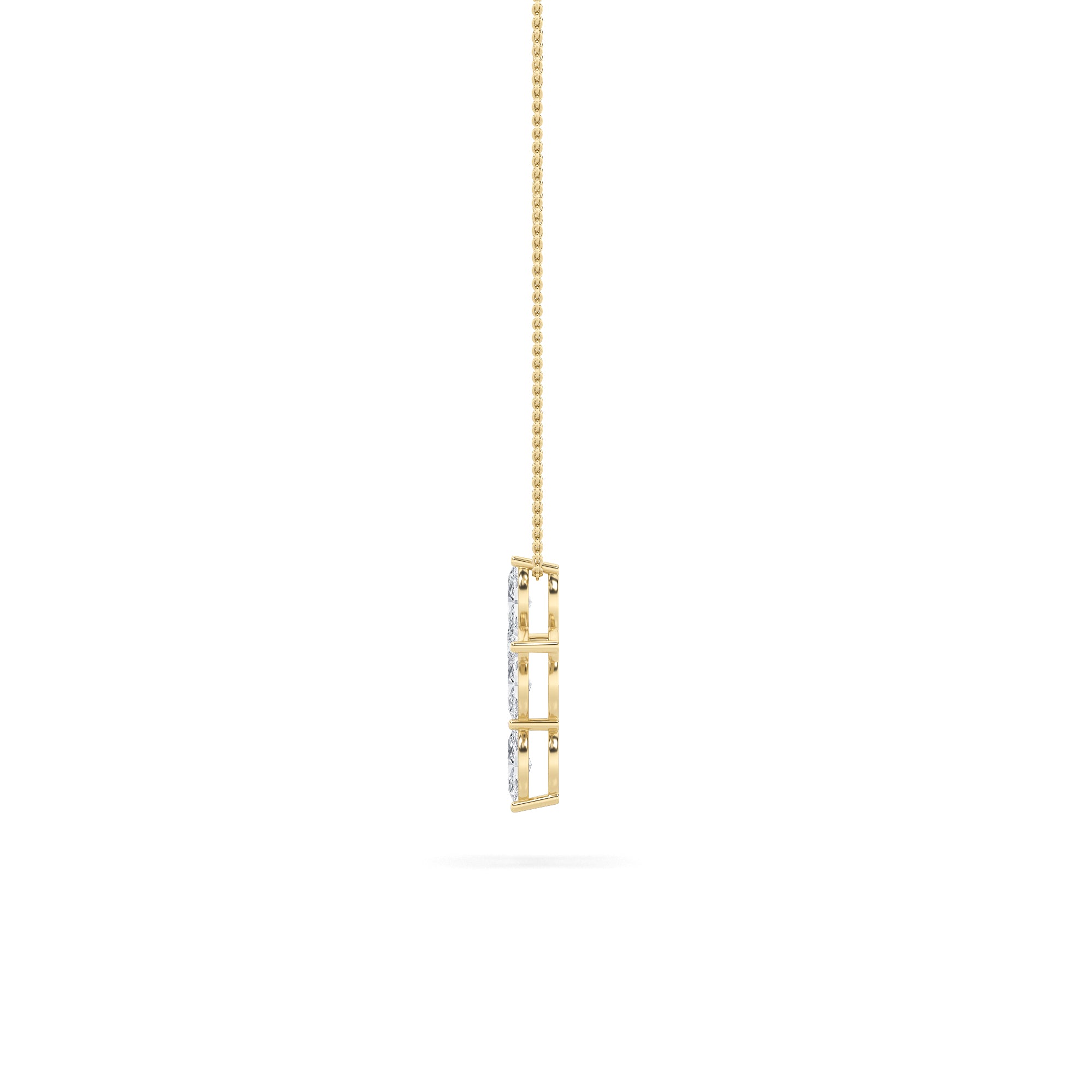 1.5Cttw Marquise Shaped Lab Grown Diamond (F/VS) Cross Pendant in 14K Gold