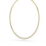 15Cttw Round Shaped Lab Grown Diamond (F/VS) Graduating Half Riviera Necklace in 14K Gold