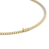 15Cttw Round Shaped Lab Grown Diamond (F/VS) Graduating Half Riviera Necklace in 14K Gold