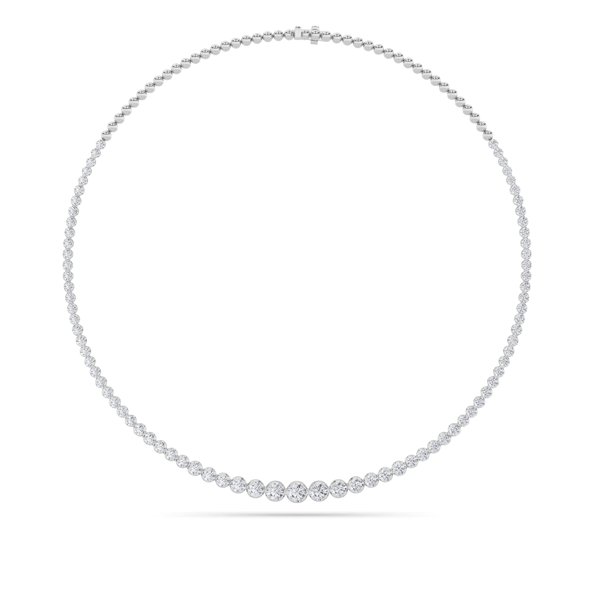 7Cttw Round Shaped Lab Grown Diamond (F/VS) Graduating Half  Riviera Necklace in 14K Gold