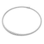 7Cttw Round Shaped Lab Grown Diamond (F/VS) Graduating Half  Riviera Necklace in 14K Gold