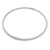7Cttw Round Shaped Lab Grown Diamond (F/VS) Graduating Half  Riviera Necklace in 14K Gold