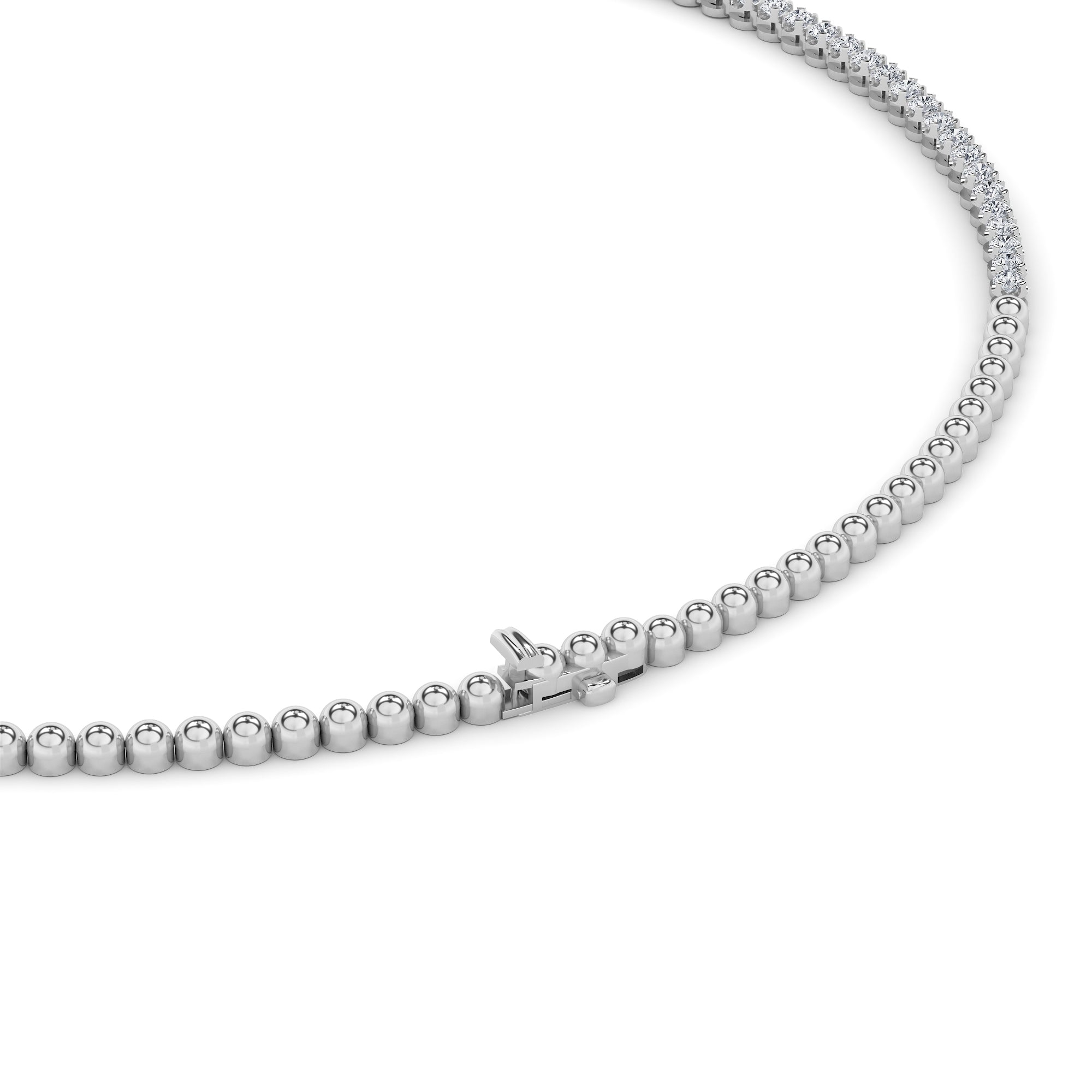 7Cttw Round Shaped Lab Grown Diamond (F/VS) Graduating Half  Riviera Necklace in 14K Gold