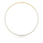 7Cttw Round Shaped Lab Grown Diamond (F/VS) Graduating Half  Riviera Necklace in 14K Gold