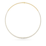 7Cttw Round Shaped Lab Grown Diamond (F/VS) Graduating Half  Riviera Necklace in 14K Gold