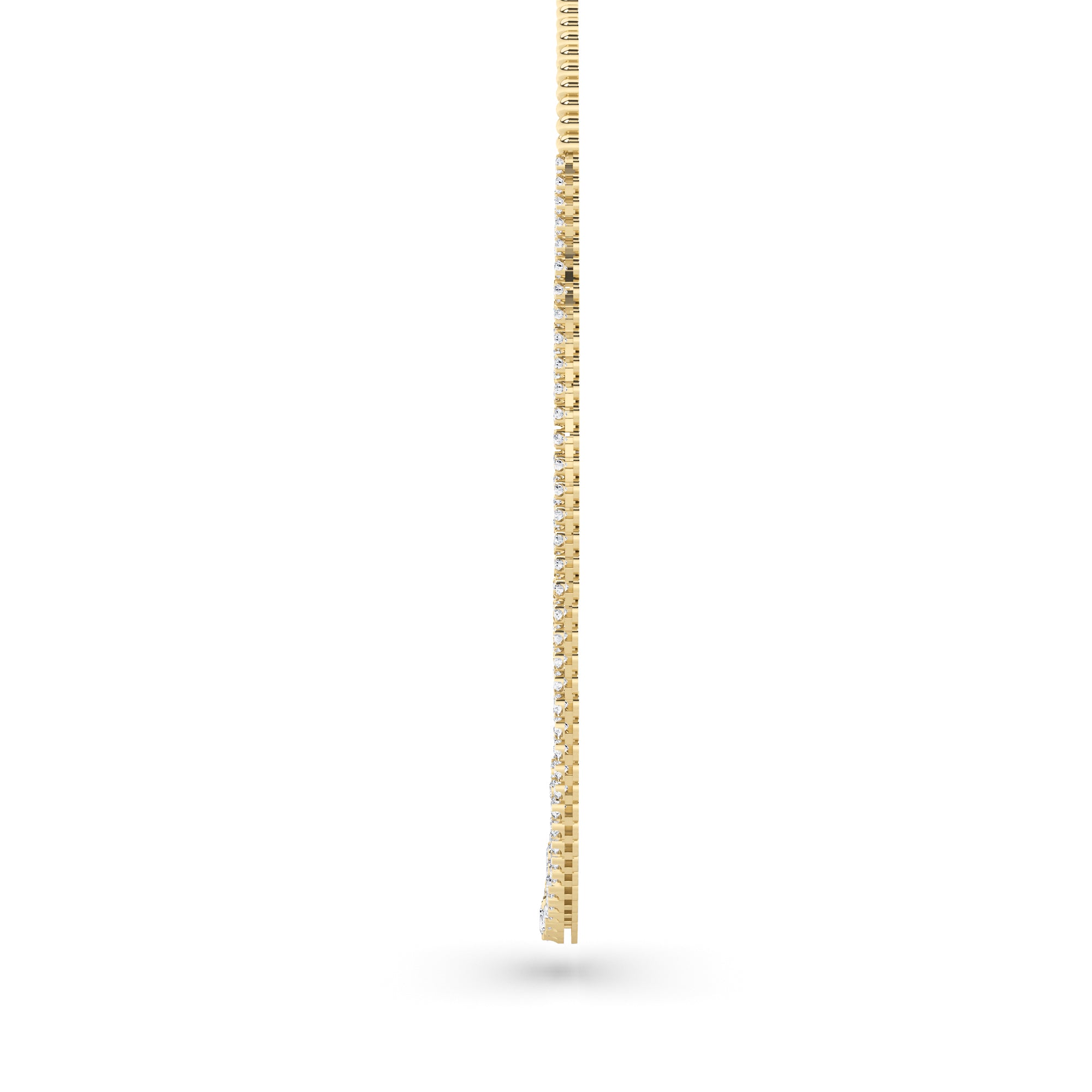 7Cttw Round Shaped Lab Grown Diamond (F/VS) Graduating Half  Riviera Necklace in 14K Gold