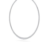 10Cttw Round Shaped Lab Grown Diamond (F/VS) Graduating Full Riviera Necklace in 14K Gold
