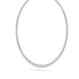 10Cttw Round Shaped Lab Grown Diamond (F/VS) Graduating Full Riviera Necklace in 14K Gold